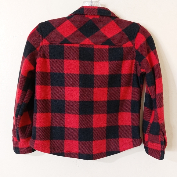 Eddie Bauer Kids Red Plaid Fleece Lined Soft Button Down Flannel Shacket 6/7 - Picture 8 of 12